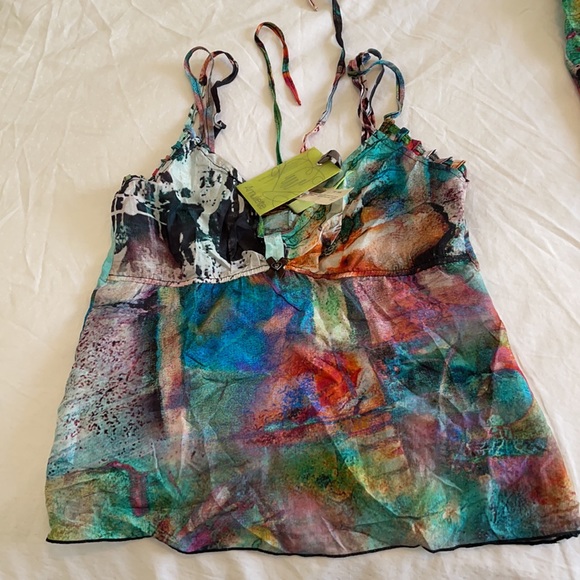 Amulette Silk Camisole - Garden Print - Picture 4 of 5